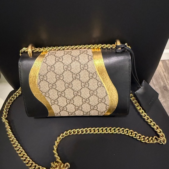 *SOLD*
Limited edition GUCCI Supreme Monogram Calfskin Black/Gold Padlock - Picture 3 of 16